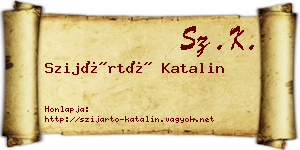 Szijártó Katalin névjegykártya